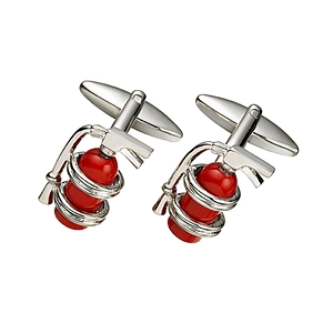 Fire Extinguisher Firefighter Steel Cufflinks